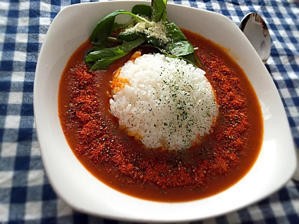 Today morning is 名古屋名物☆赤から🔥カレー！ ハバネロ一味＆蠍ちゃんを振りかけて♪😋|TETSU♪😋さん