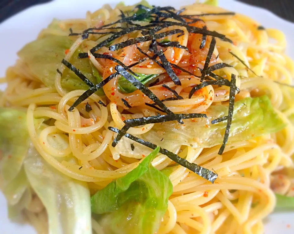 Snapdishの料理写真:いか明醤パスタ|mottomoさん