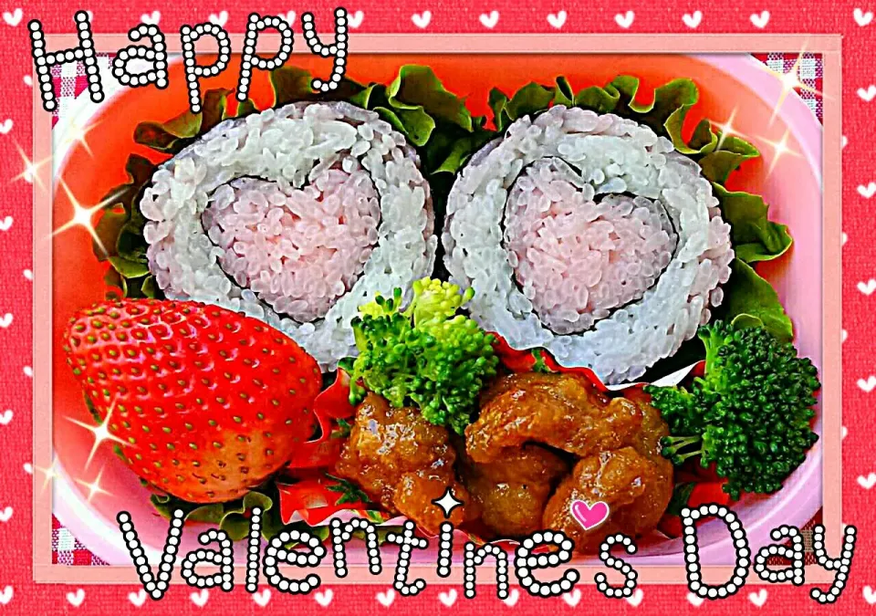 Snapdishの料理写真:🌹Happy Valentine's Day!💝  バレンタインキャラ弁|The Reinhartsさん