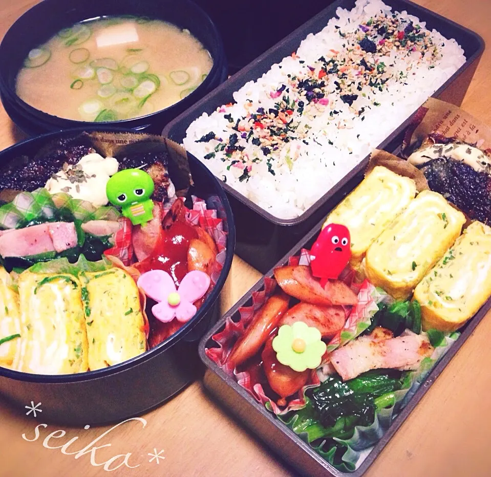 Snapdishの料理写真:旦那さんと長女のお弁当☆ 2015.2.13|*seiko*さん