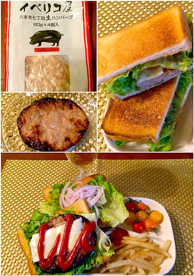 Snapdishの料理写真:Iberian pork hamburg sandwich🐖ｲﾍﾞﾘｺ屋の生ﾊﾝﾊﾞｰｸﾞｻﾝﾄﾞｳｨｯﾁ|🌈Ami🍻さん