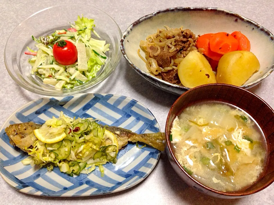 鯵の南蛮漬けの晩ご飯|Orie Uekiさん