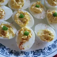 Snapdishの料理写真:Deviled eggs!!! inspired by Honeysuckle catering|Anellysさん