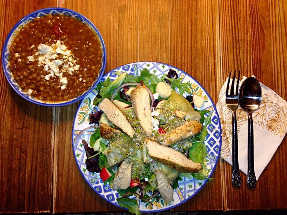 Lentil soup with gourmet salad|Rubyさん