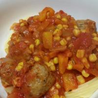 Italian sausage w bell peppers and corn