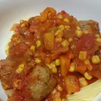 Italian sausage w bell peppers and corn|Aliceさん