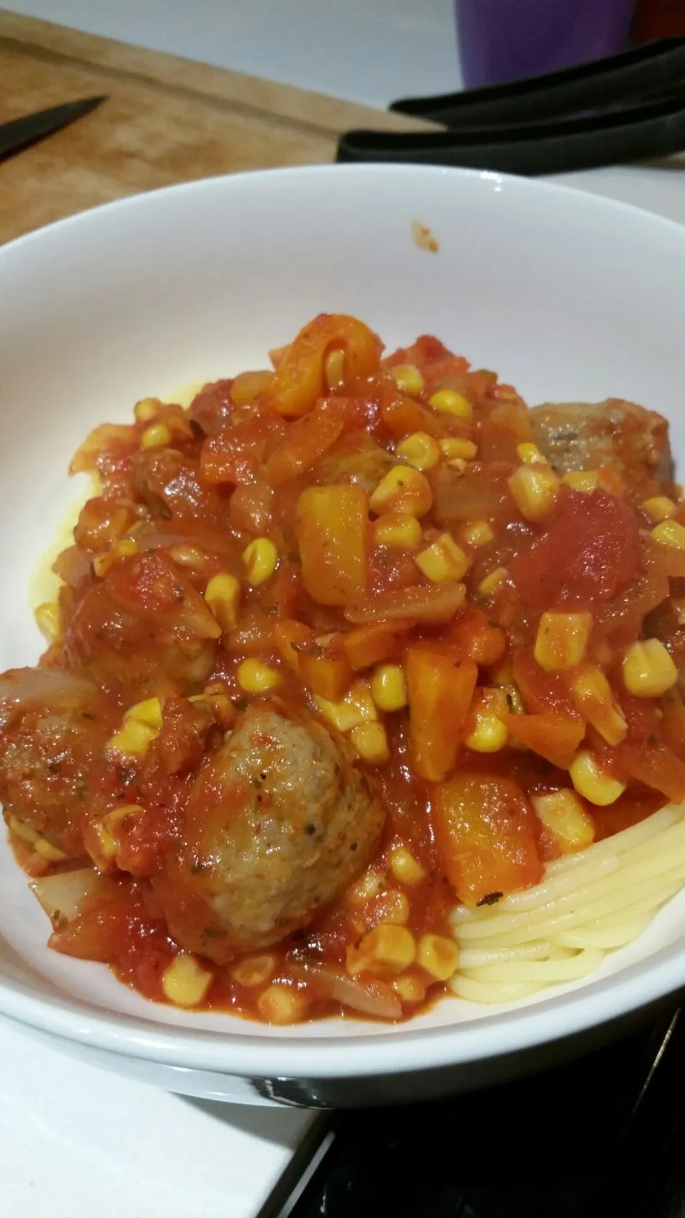 Italian sausage w bell peppers and corn|Aliceさん