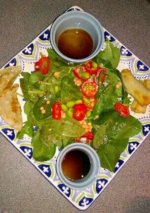 Edamame Spinach Salad              #Dumplings#MiniEggrolls#Redpeppers#redlentils|Christygrlさん