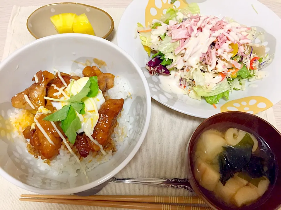 鶏の照りたま丼|りんさん