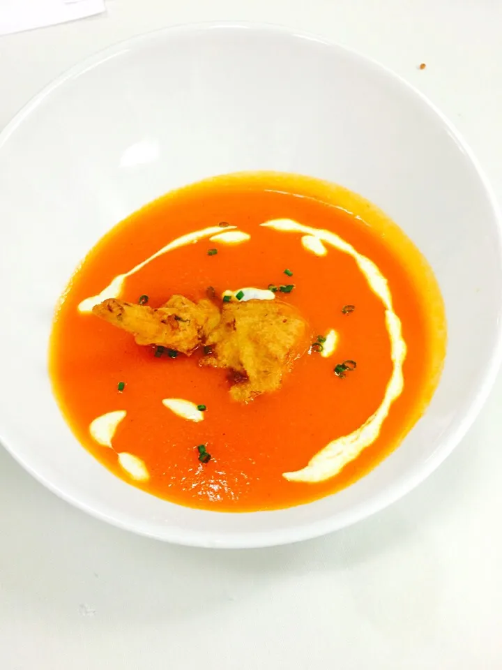 Roasted Pepper Velouté with a Crab Fritter|Milka Papricaさん