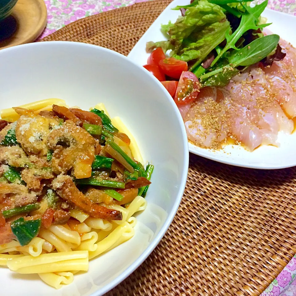 厚切りベーコンとほうれん草のショートパスタ♫|いくさん