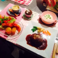 Snapdishの料理写真:バレンタインのための洋食|くまとんさん