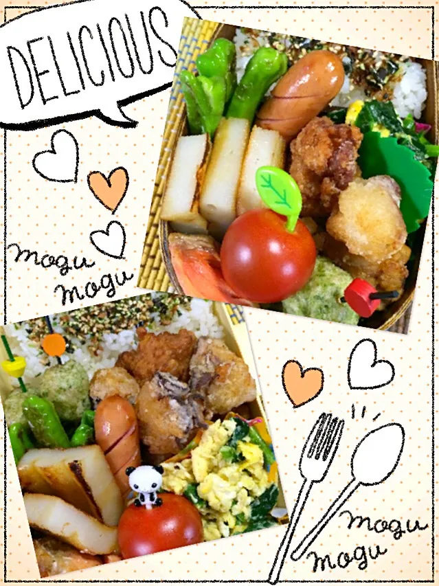 Snapdishの料理写真:愛妻弁当and息子弁当💕|Bigmamaさん