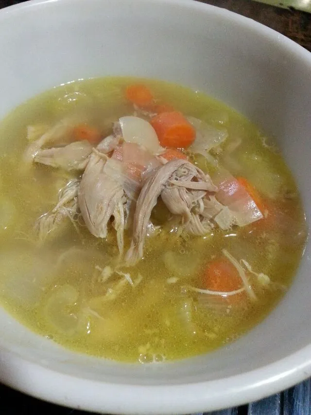 Snapdishの料理写真:homemade chicken soup.|Polly Gelfusoさん