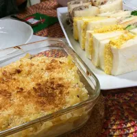 Snapdishの料理写真:Mac and cheese and sandwitch|ほるひーとさん