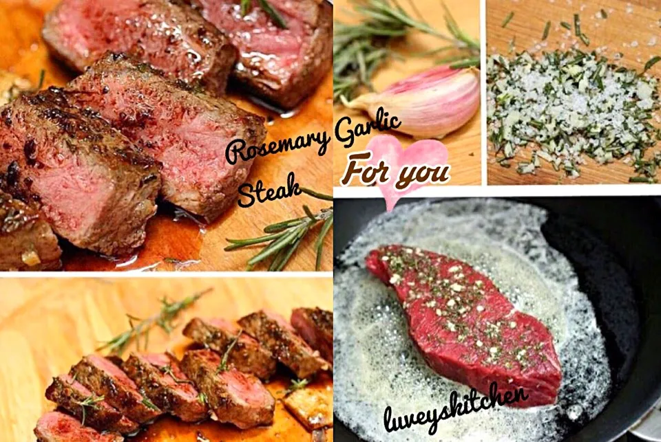 Rosemary and garlic to make your kitchen smell sooo good and yummy 😋 luv steak garlic and rosemary perfect combi Dinah~~~~ is serve !!!|Babyluv Cabrera Ocampoさん