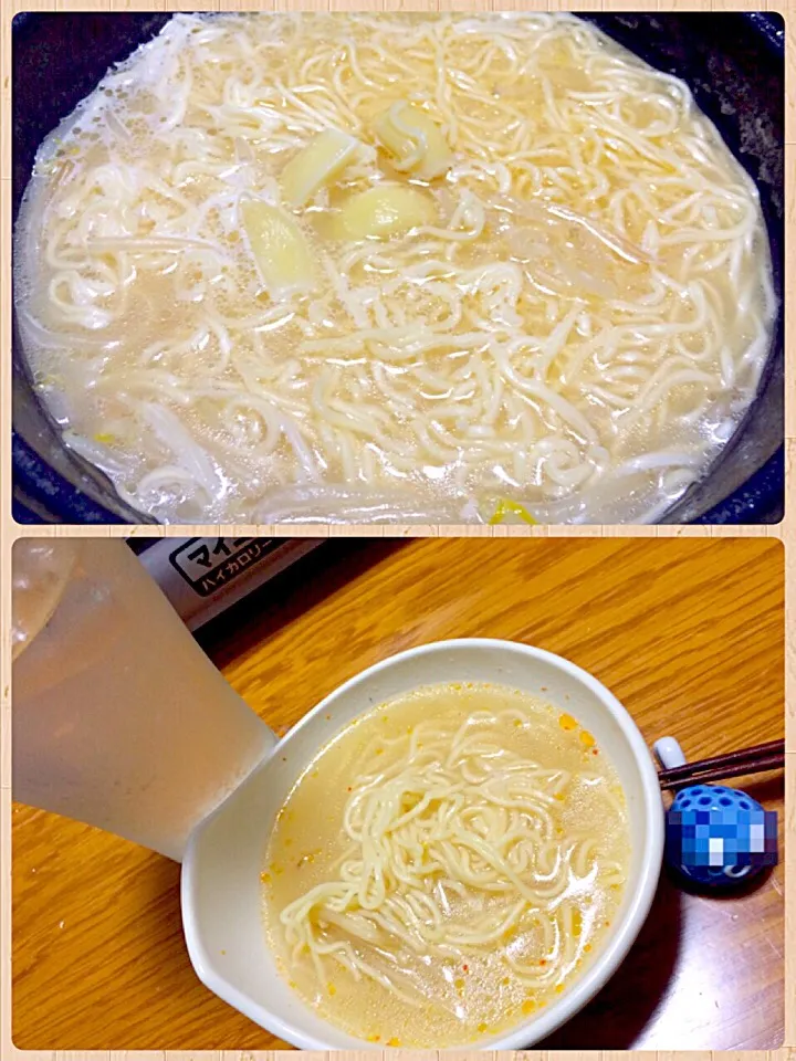 Snapdishの料理写真:鷄塩鍋…〆は、ラーメン|風流料理人さん