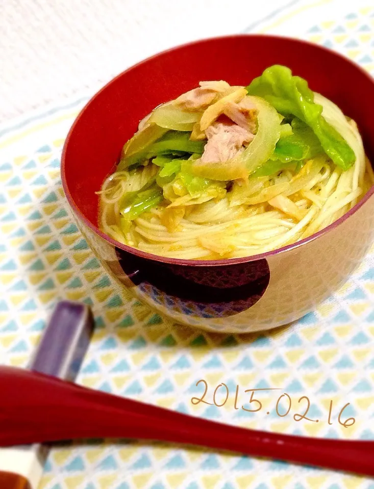 生姜でぽかぽか ツナカレーにゅうめん|砂雪さん