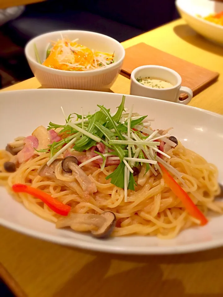 ３種きのこの明太クリームソースパスタ|ヒロさん