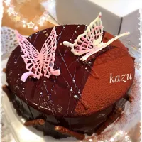 くららさんの料理 チョコレートムースケーキ🎂お友達のお母様&妹様のバースディケーキ🍰