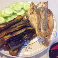 Abo dried fish with fried eggplant and cucumber|Bicol Delicacyさん