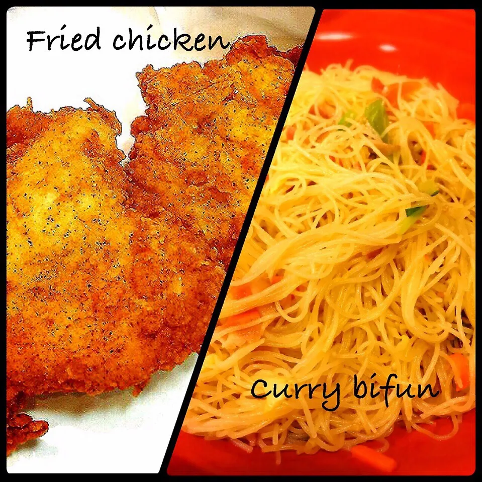 Fried chicken and curry bifun|erisさん