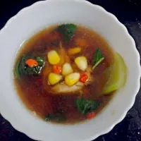 Snapdishの料理写真:#chicken#bokchoy#corn#ginger#chilli#hot soup#perfect remedy for a cold|Madhumita Royさん