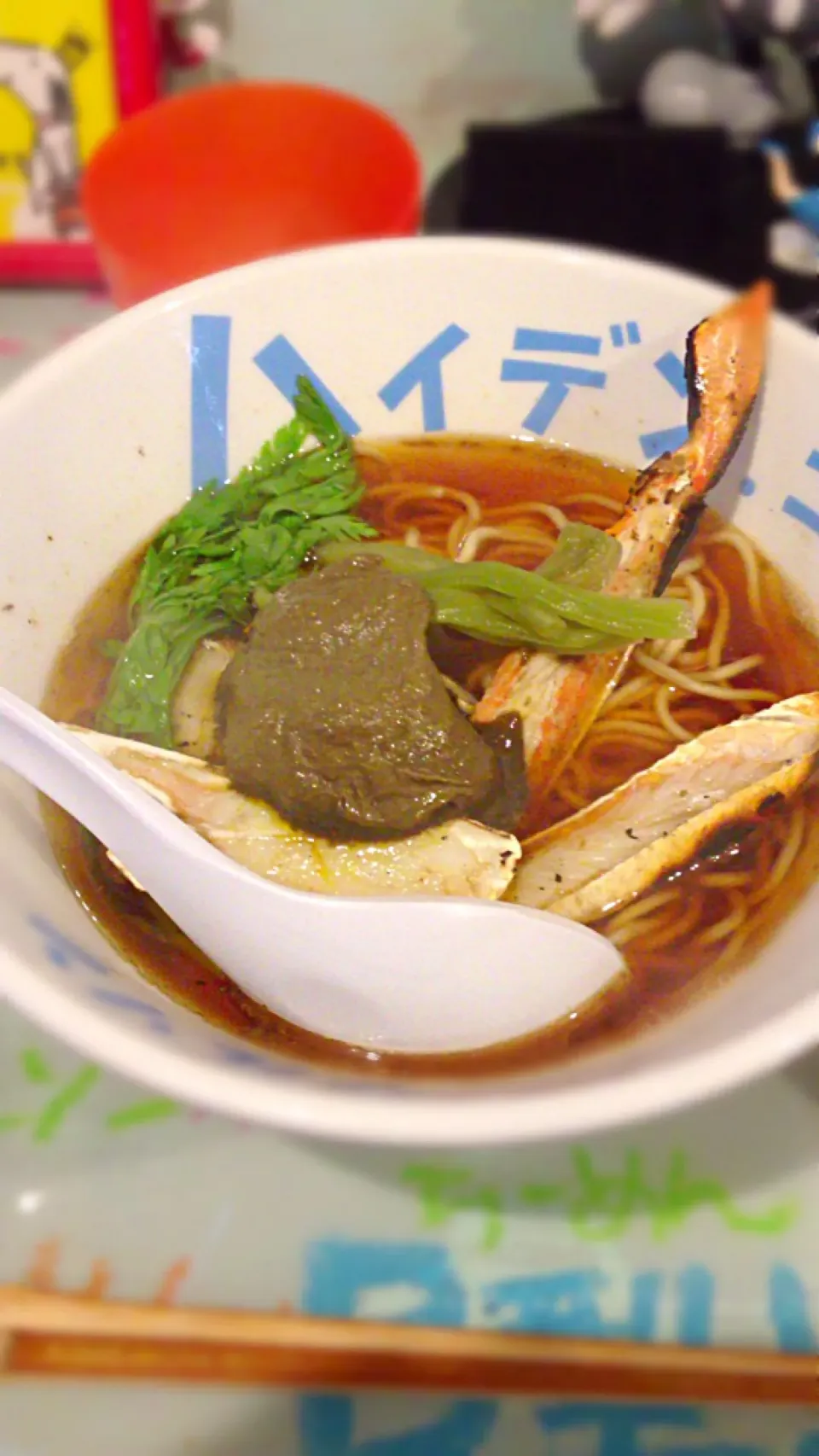 丸孫商店 松葉蟹醤油ラーメンからの松葉蟹ミソらーめん@河辺|やーまさん