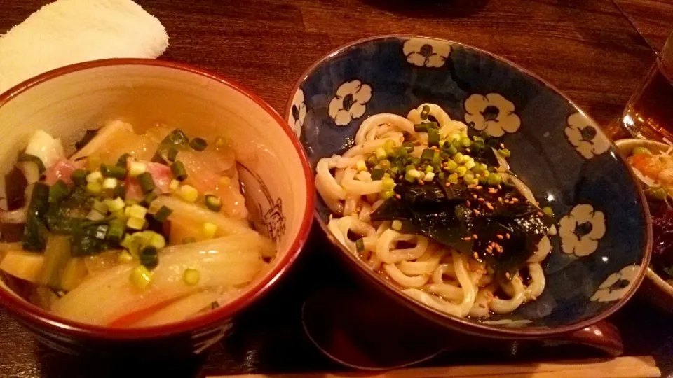 賄い飯、🍜讃岐うどん、若芽ぶっかけうどん、中華丼。|Gauche Suzukiさん