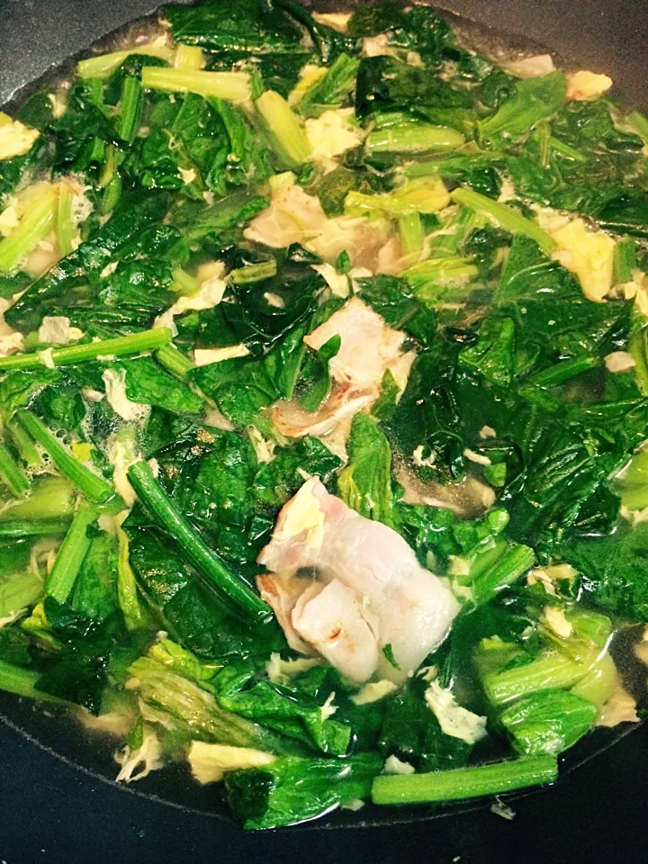 bacon and spinach soup|Alona Suazoさん