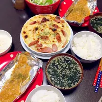 Snapdishの料理写真:さつまいもホワイトソースがけ、鱈のねぎ味噌焼き|yihsgw0606さん