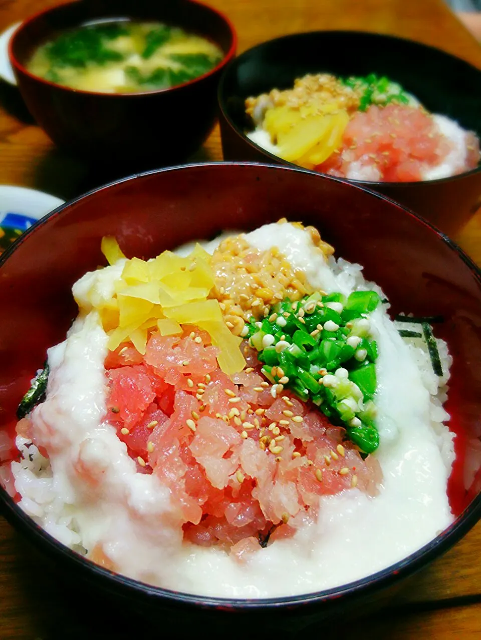 今夜はねばねば丼(*´∇｀*)|ちはるさん