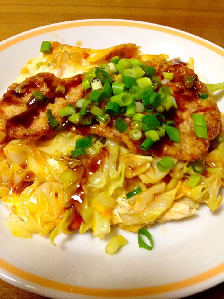 イカの姿フライ🍀トロトロ目玉焼き🍳のせ|まいりさん