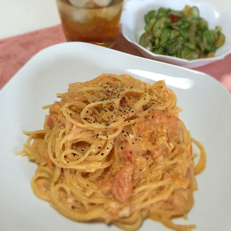 トマトとクリームチーズのパスタ|えりふぁすさん