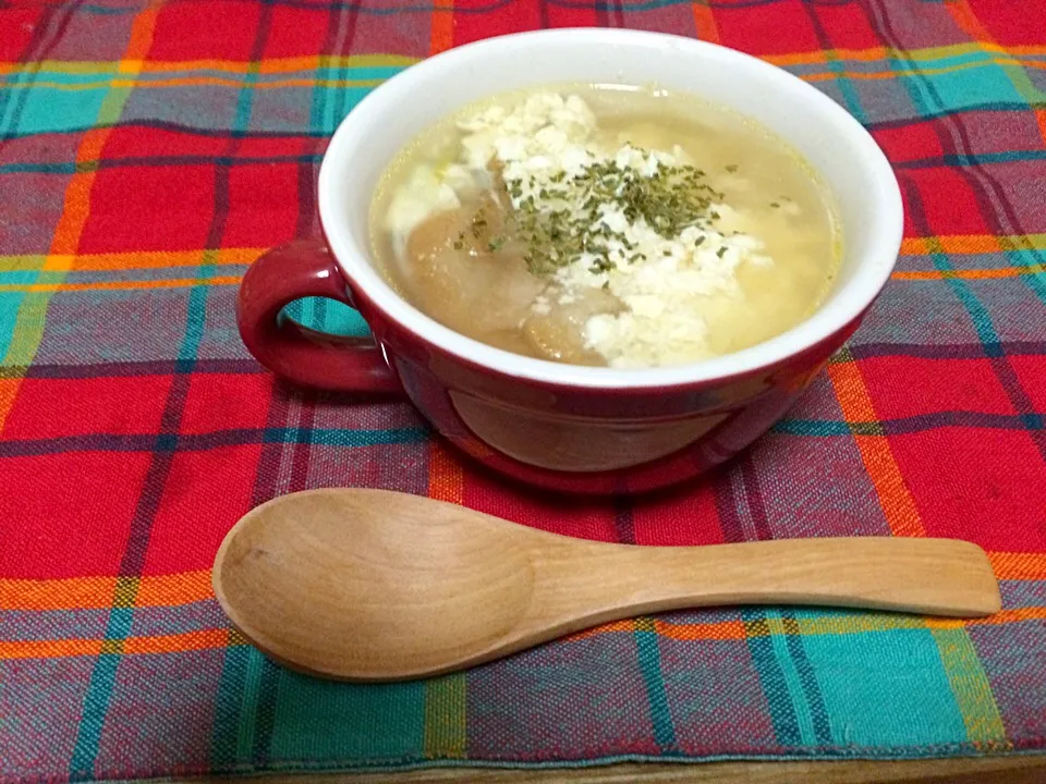 豆腐とバゲットのにんにくスープ|ハルさん