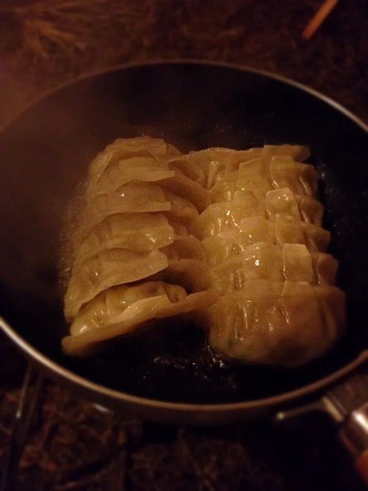 キャンプ飯♪焼き餃子|みっさんさん