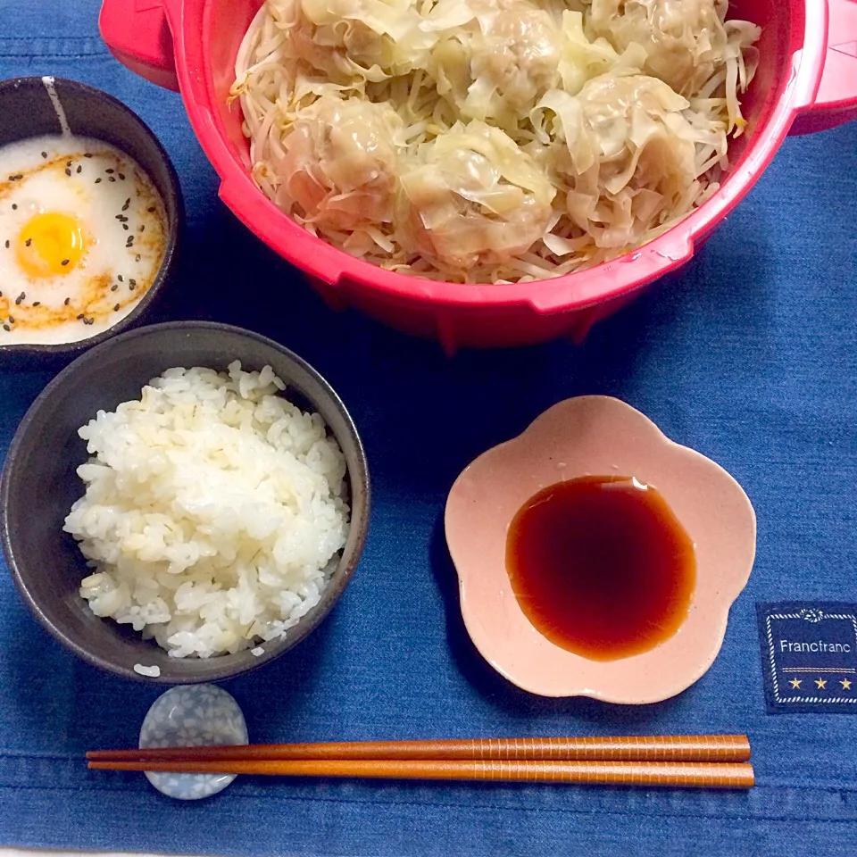 ＊旦那さんの晩御飯＊花咲シュウマイ・麦ご飯・出汁ときとろろ|髙榮 杏奈さん