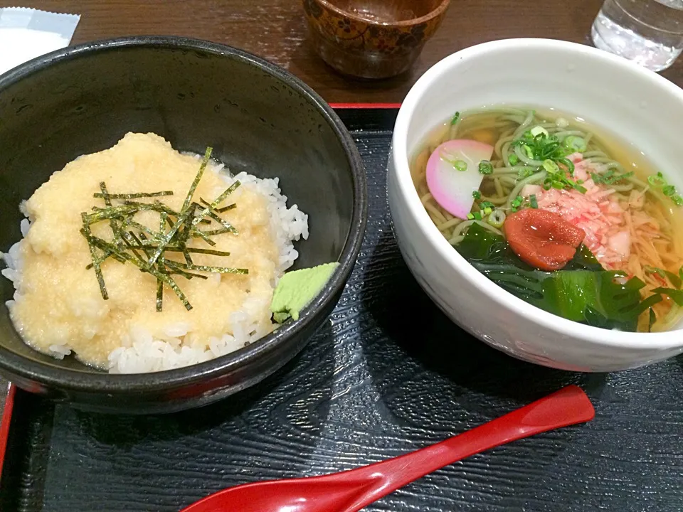 八幡イオンのやぶや  『ミニなめこソバととろろご飯』|コージ💫さん