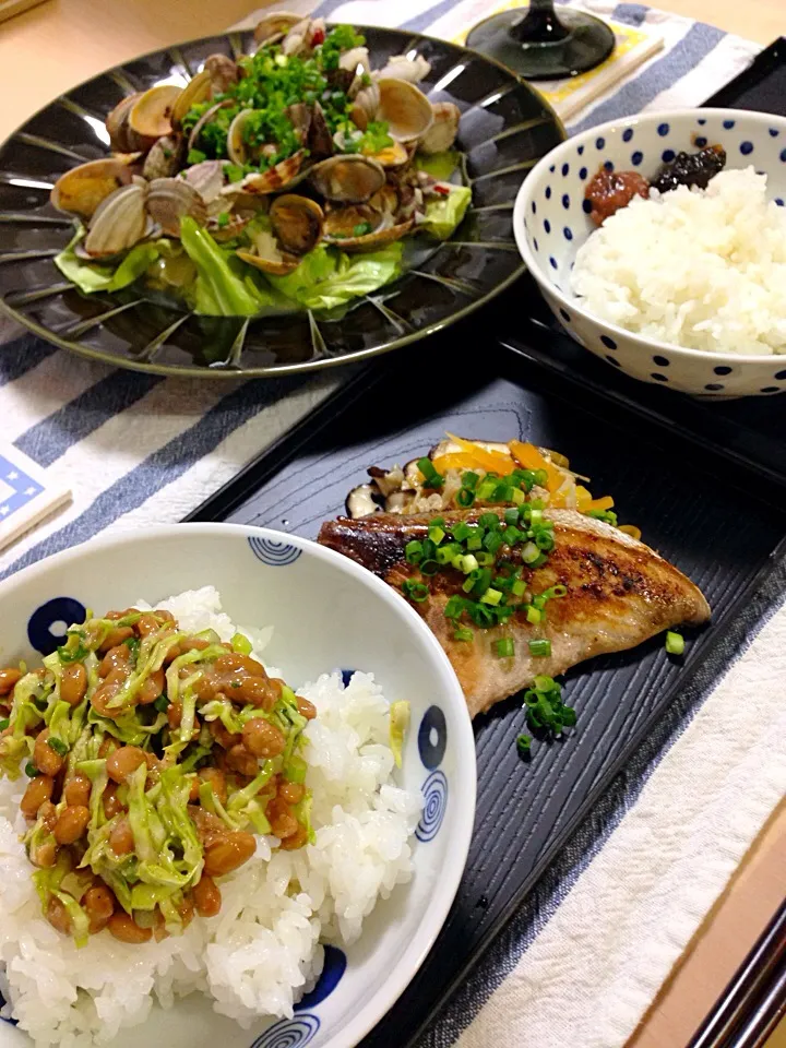 アサリの酒蒸し、鰤の塩レモンソテー|林愛さん