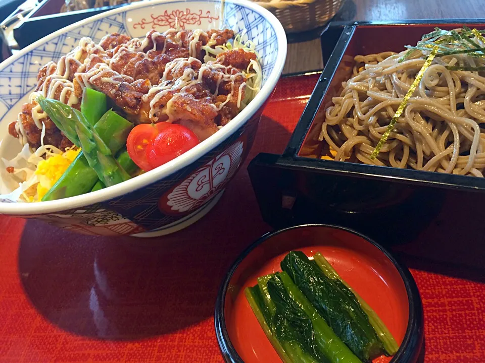 山賊焼き丼とミニ蕎麦|wildcat山猫さん