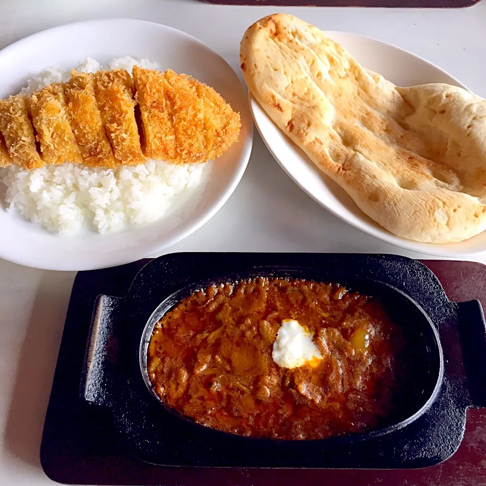 インド風とんかつカレー ナン&ライス小|maixx ใหม่さん