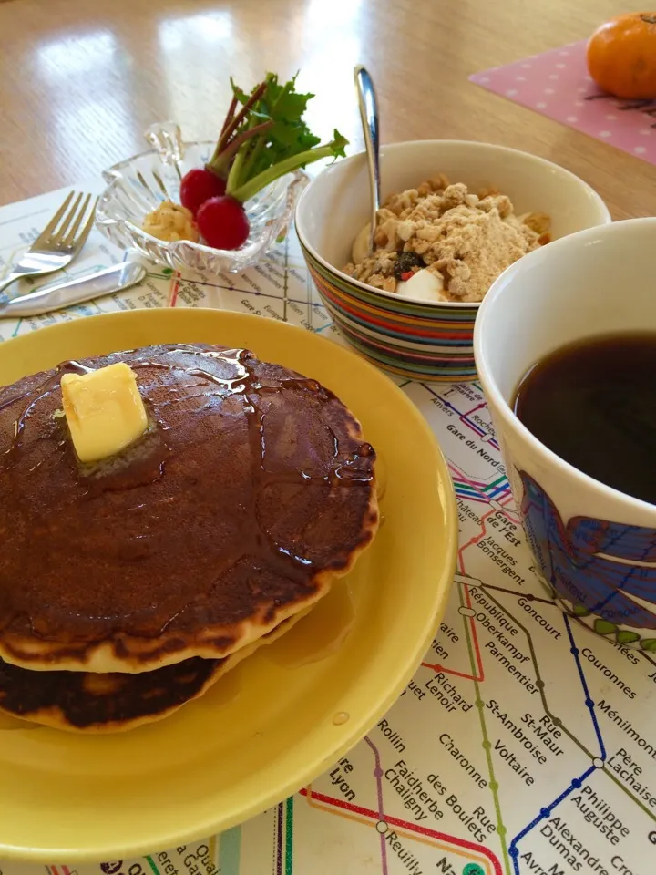 ホットケーキでブランチ  ちょっと焼き過ぎ！！|ayaさん