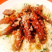 Snapdishの料理写真:Korean Sesame Beef with Bok Choy Rice|Nicole Avisさん