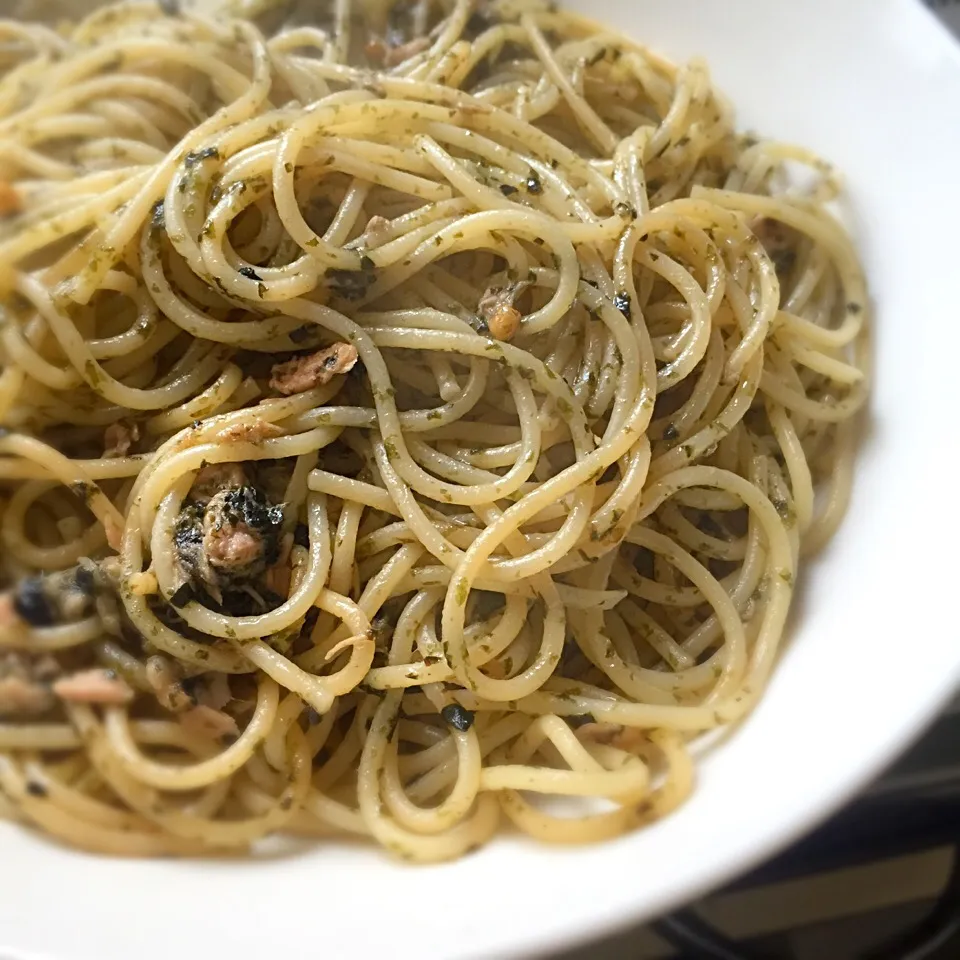 ランチに、海苔茶漬けとツナの和風パスタ(^-^)/|ギムレットさん