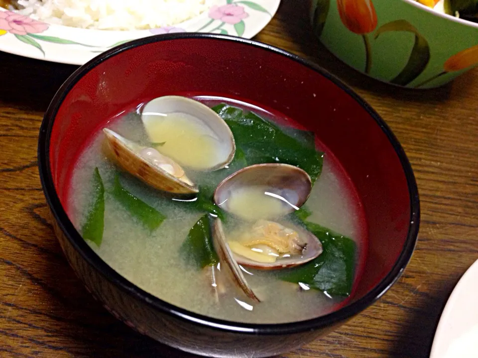 Today's dinner' アサリとワカメ味噌汁|viviさん