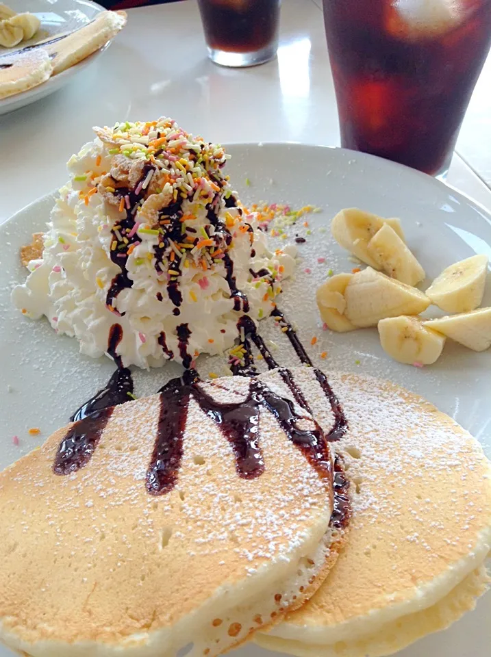 ハーフチョコバナナパンケーキ@58カフェ（武蔵浦和）|Kazuya Miyukiさん