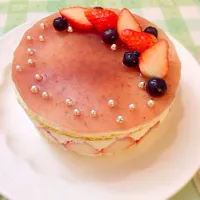 バースデーケーキとして…ホワイトチョコのフレジェ♫|4leafcloverさん