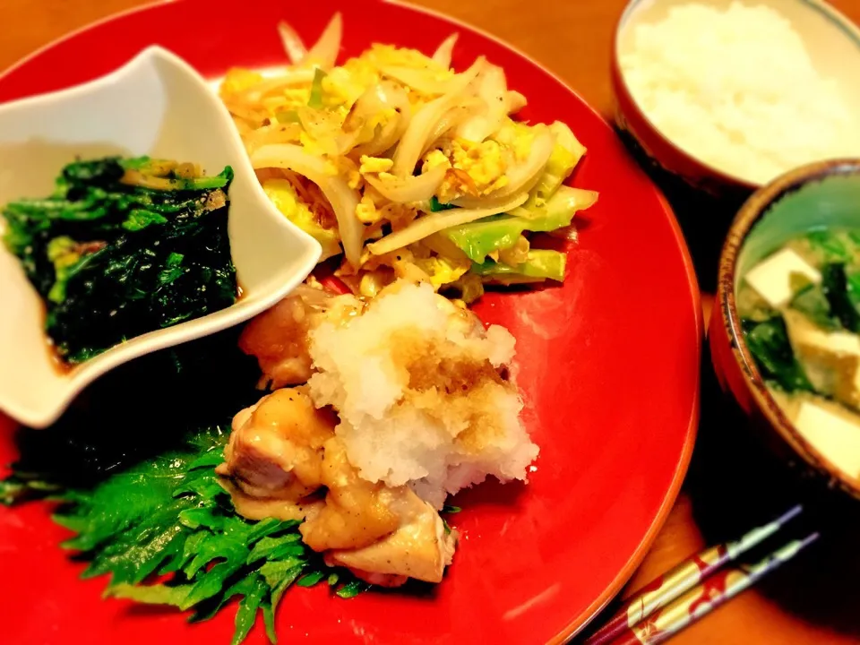 鶏おろし定食|ゆっきーさん