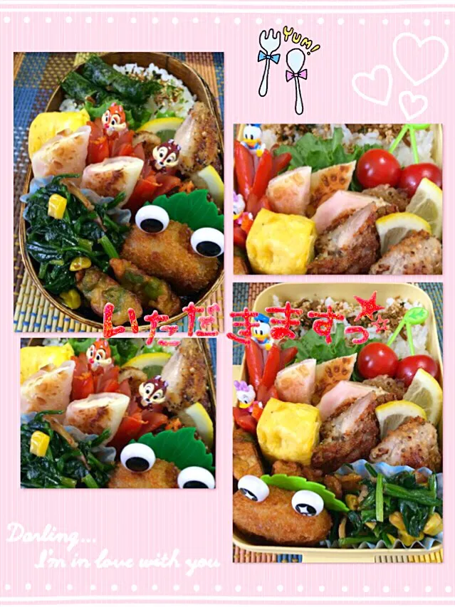 Snapdishの料理写真:愛妻弁当💕息子弁当|Bigmamaさん