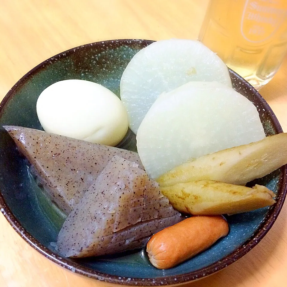 冷蔵庫の残り物おでん🍢とハイボール🍻|たまこっこさん